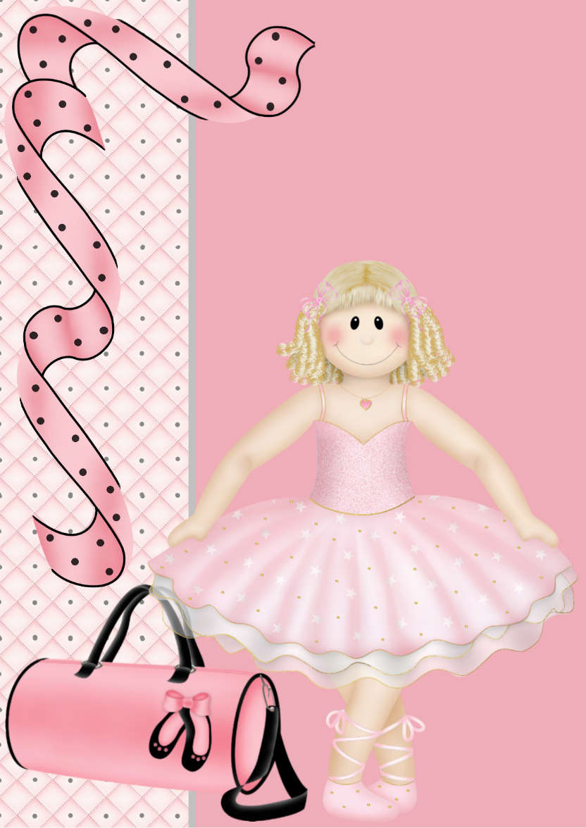 Ballet Birthday Blonde Card Front - card made with Crafty Bob's Card Creator