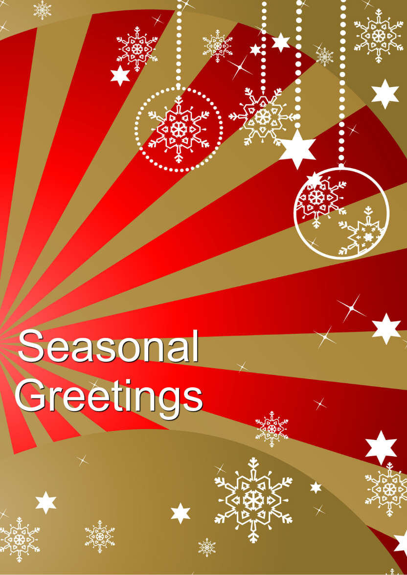 Gold and Red Ornate Snowflakes Christmas Card Front - card made with Crafty Bob's Card Creator
