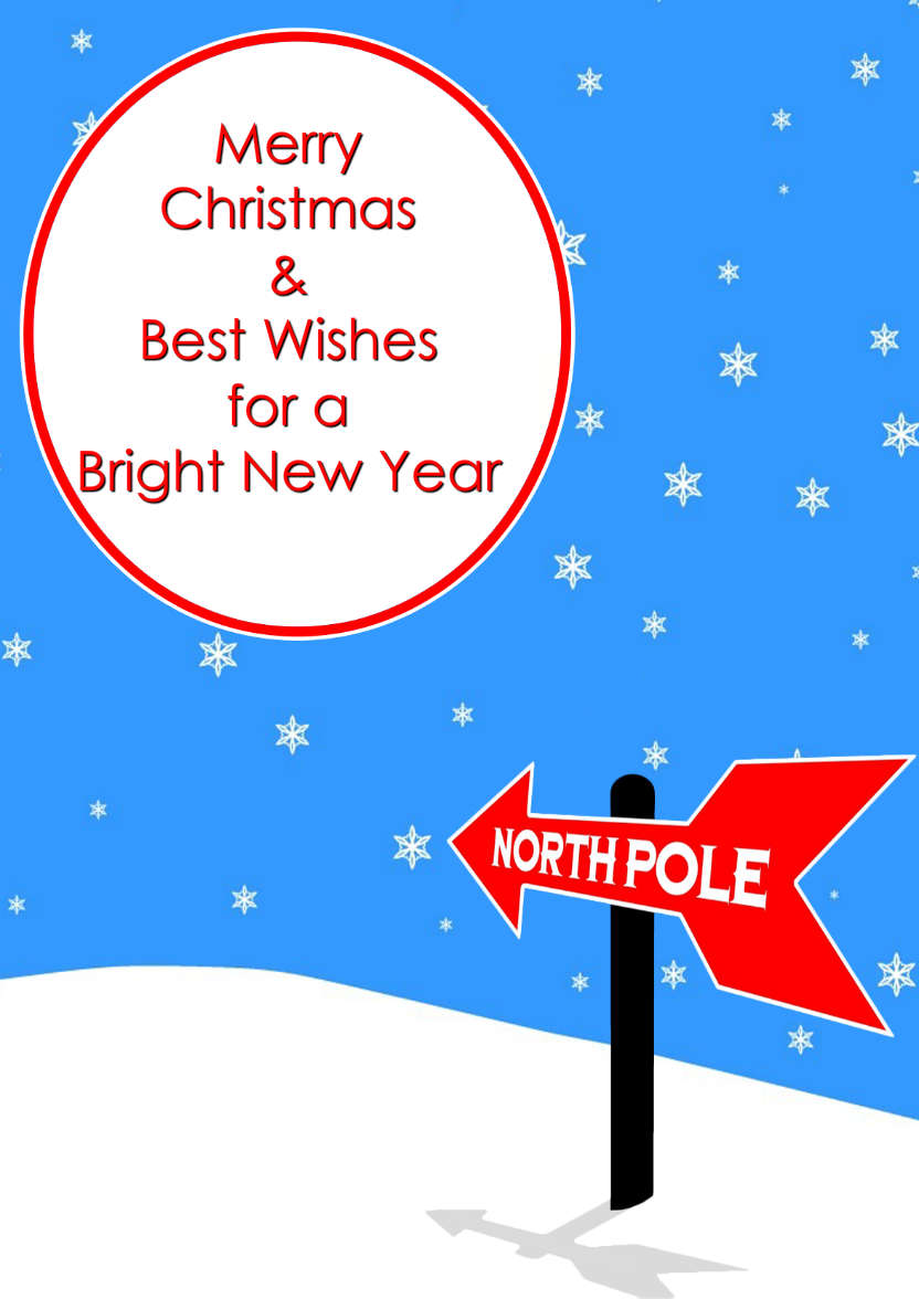 North Pole Christmas Aperture Card - card made with Crafty Bob's Card Creator