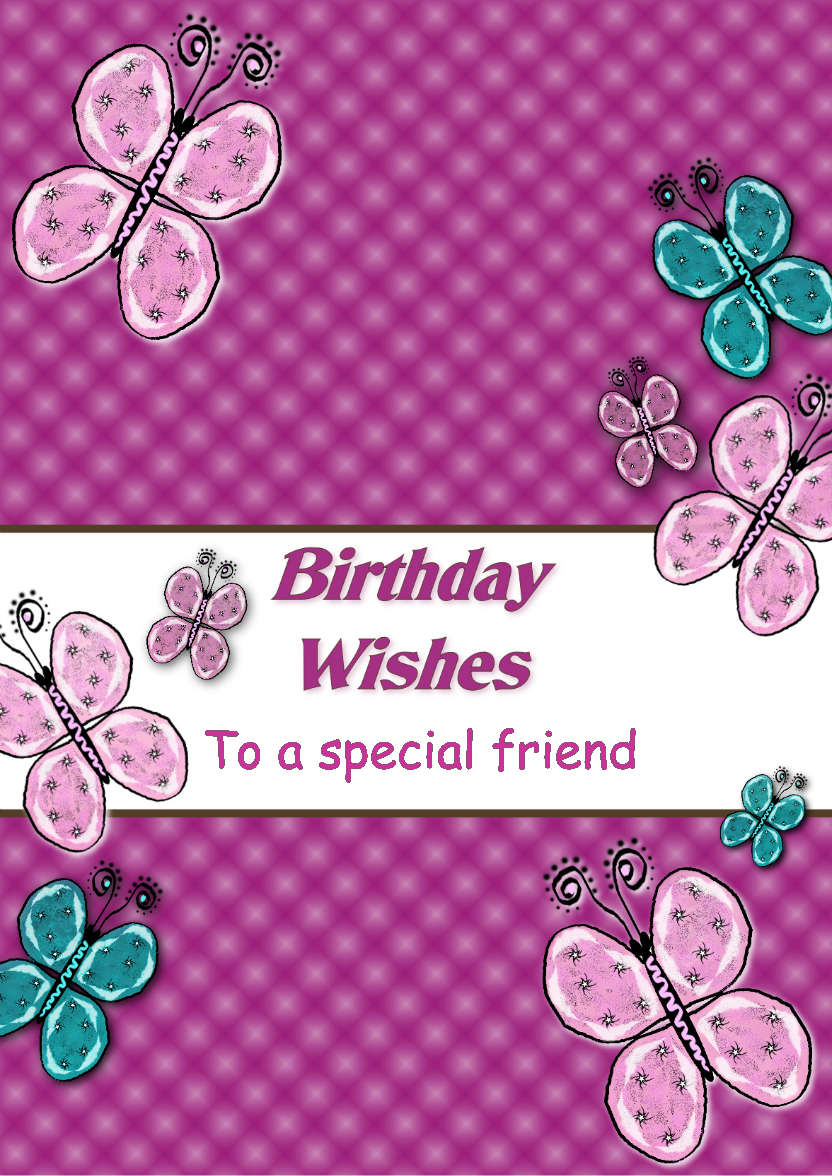 Beautiful Butterflies Birthday Card - card made with Crafty Bob's Card Creator