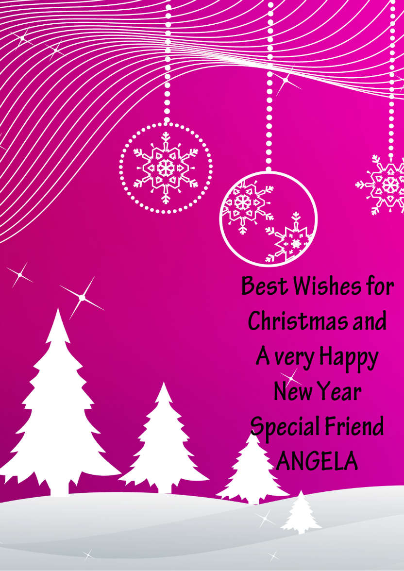 Vibrant Pink Christmas Scene - card made with Crafty Bob's Card Creator