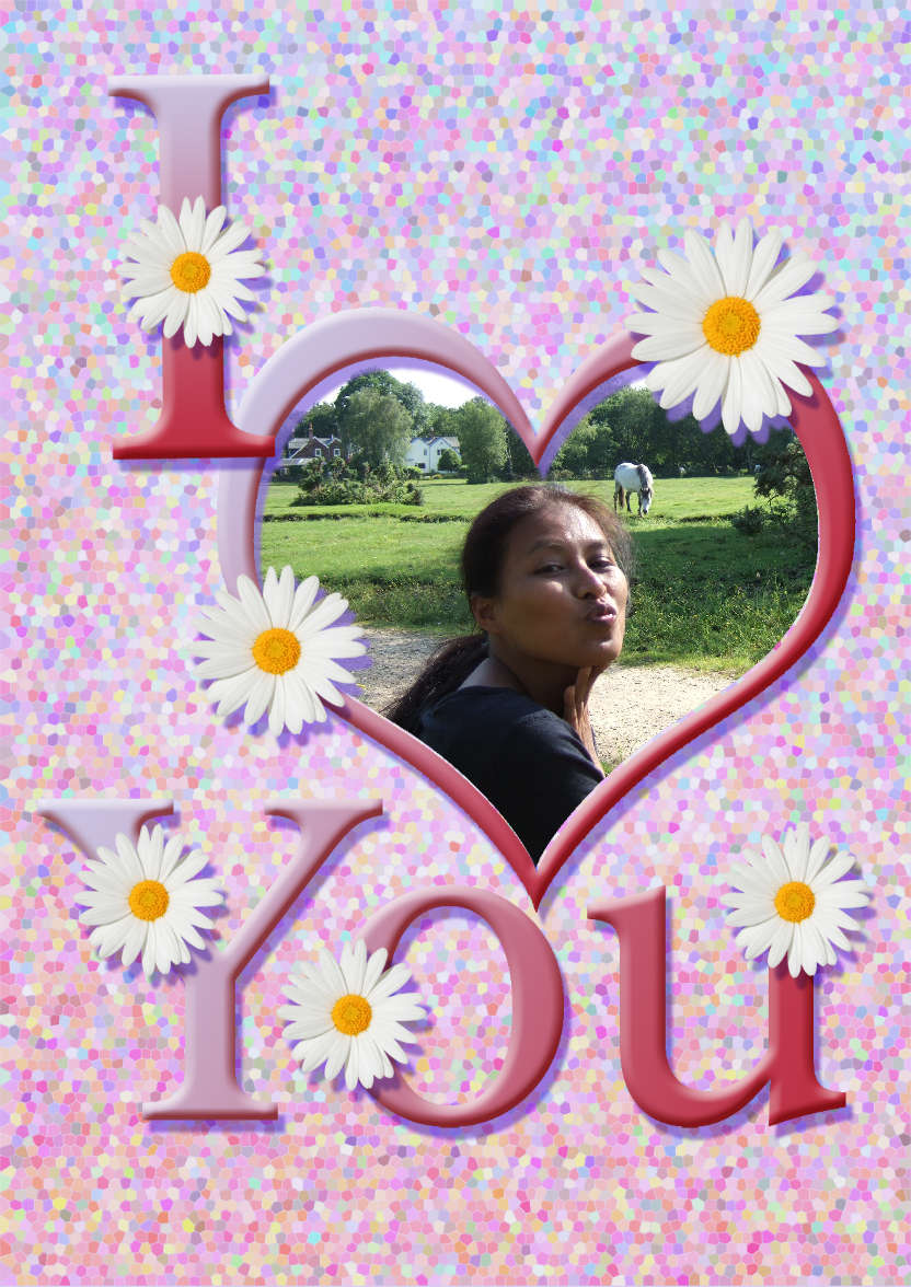 I Heart You - Daisies - card made with Crafty Bob's Card Creator