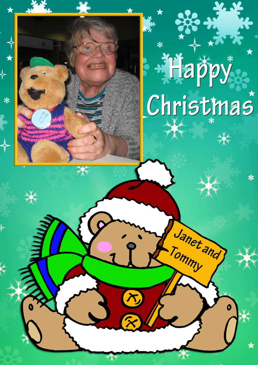 Teddy Bear Christmas Boy - card made with Crafty Bob's Card Creator