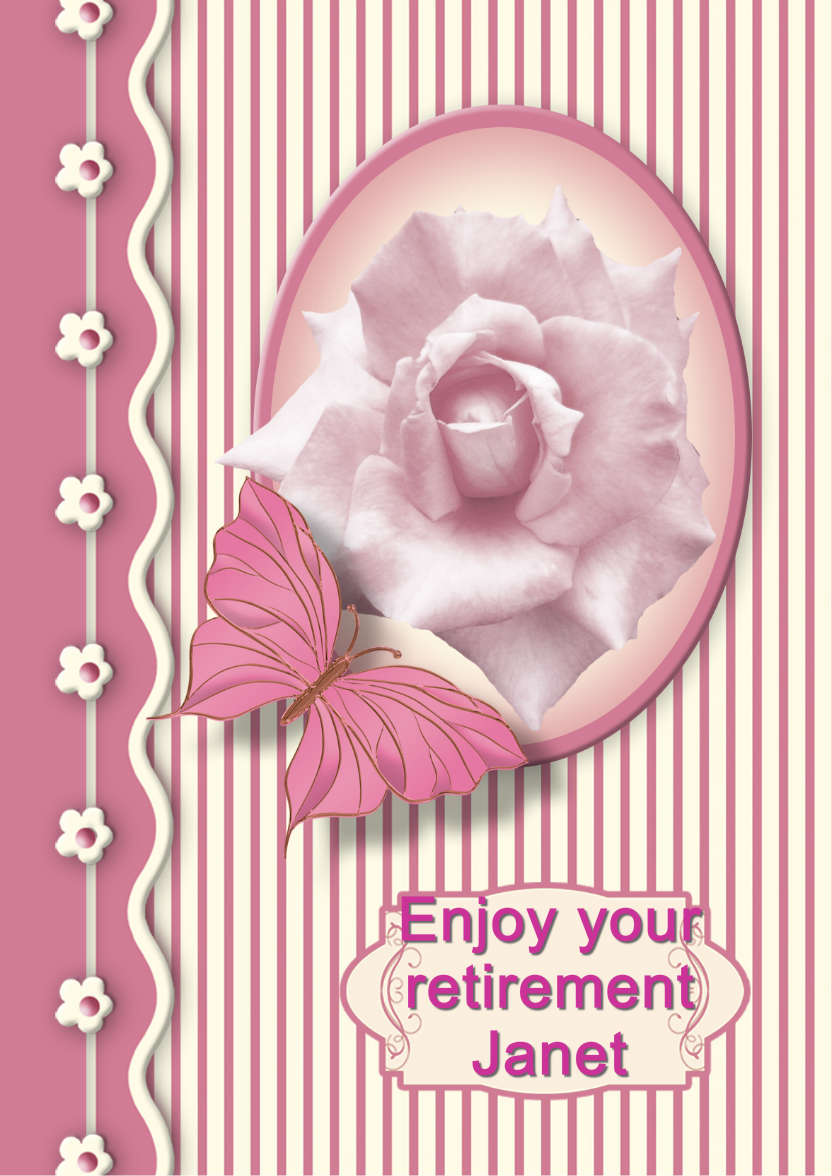 Perfect Pink Rose - card made with Crafty Bob's Card Creator