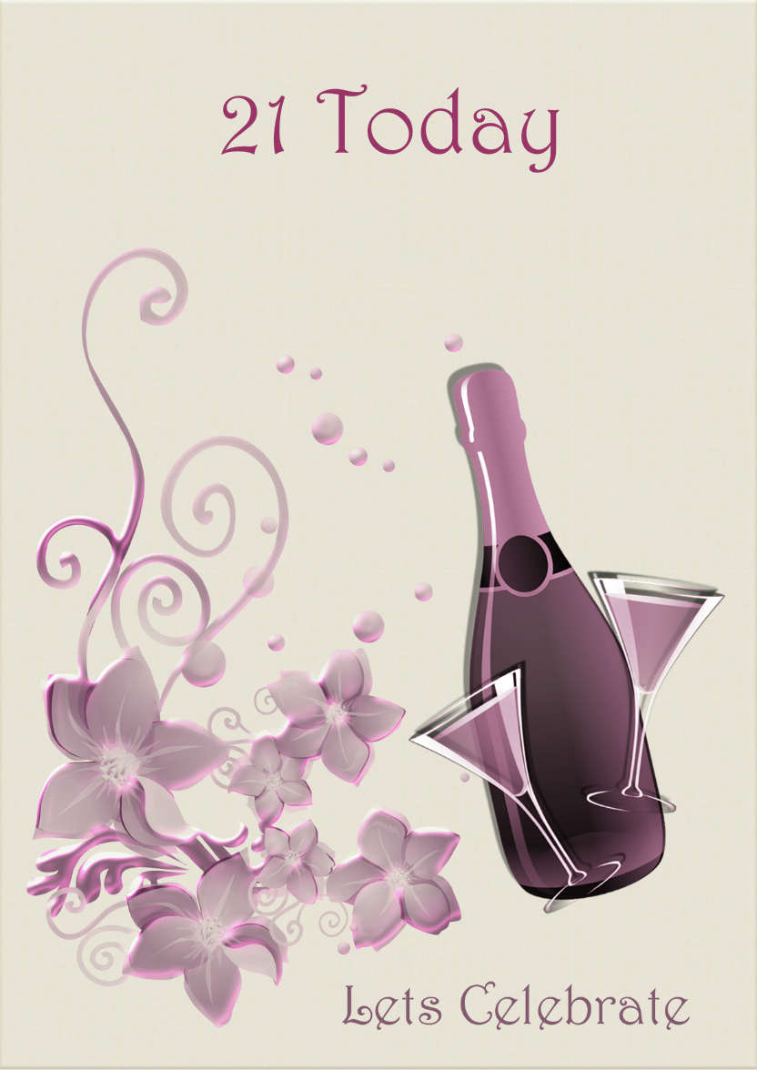 Champagne and Flowers - card made with Crafty Bob's Card Creator