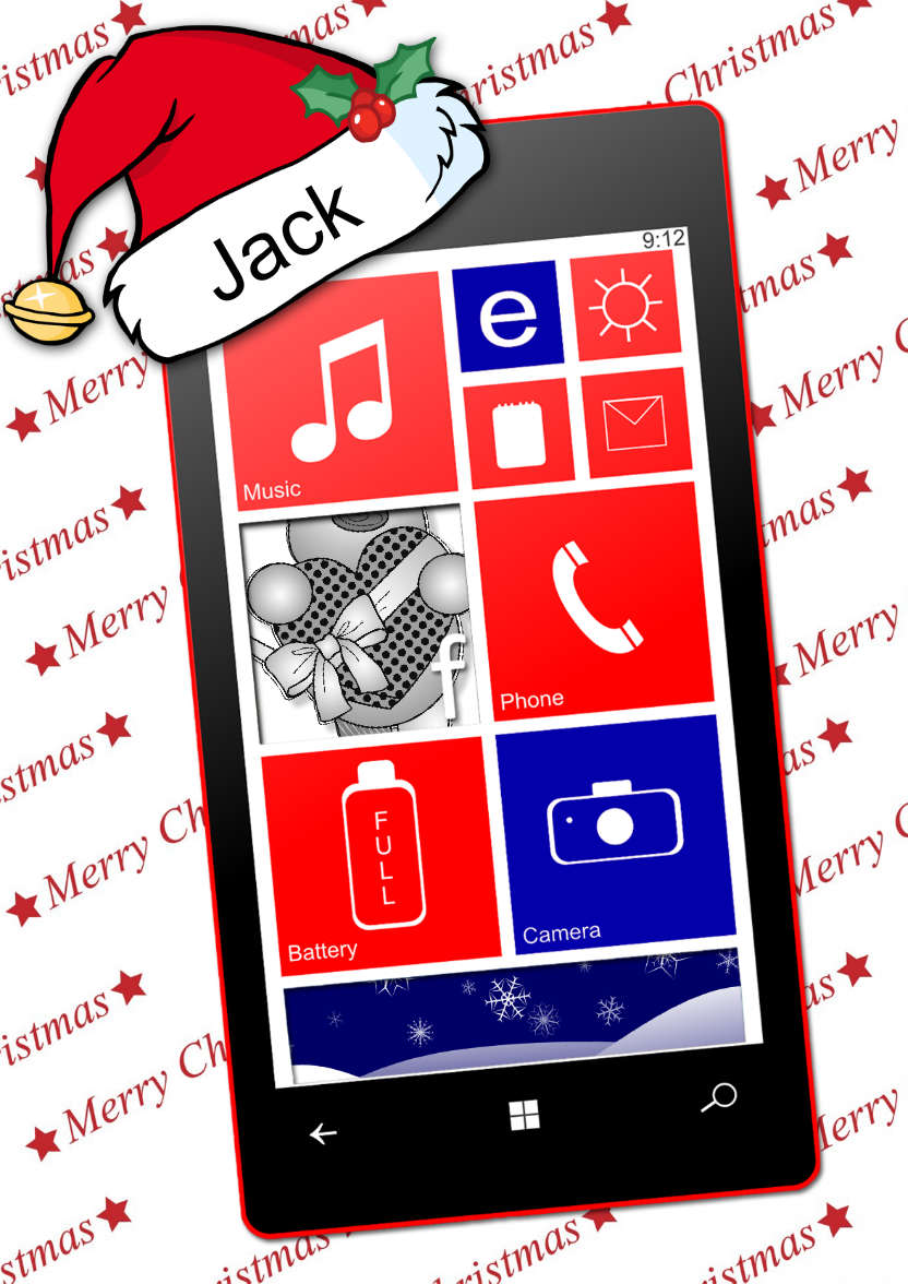 Christmas Smartphone Card - card made with Crafty Bob's Card Creator