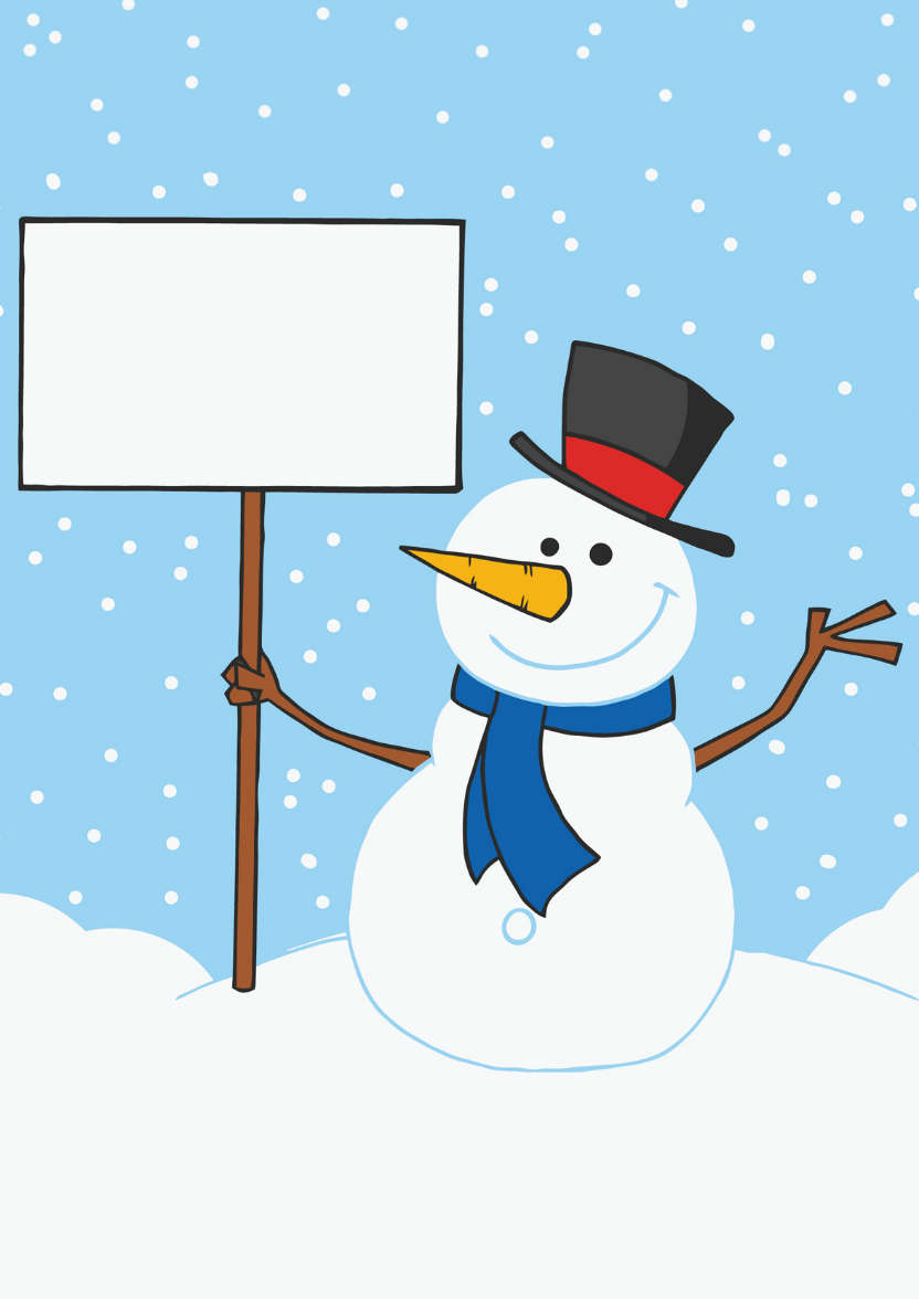 Snowman Holding a Sign - card made with Crafty Bob's Card Creator