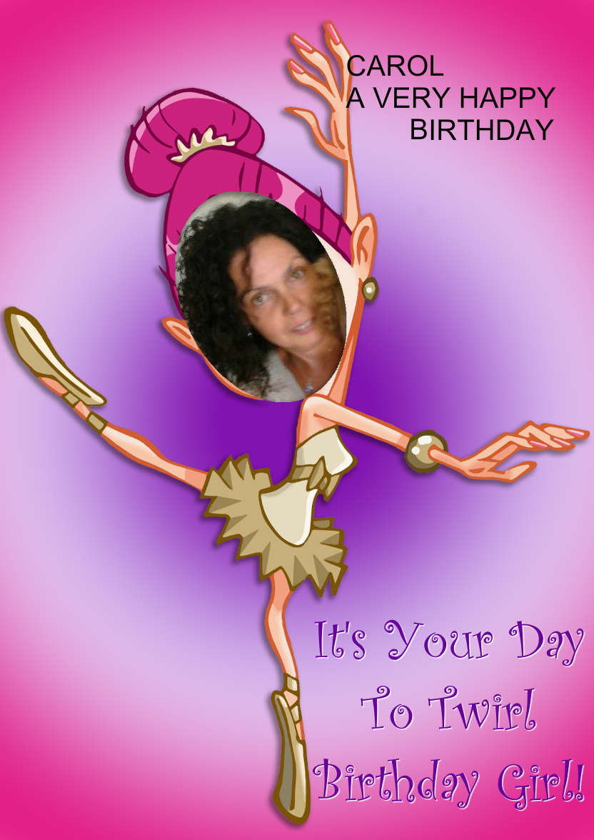 Birthday Ballerina Aperture Card - card made with Crafty Bob's Card Creator