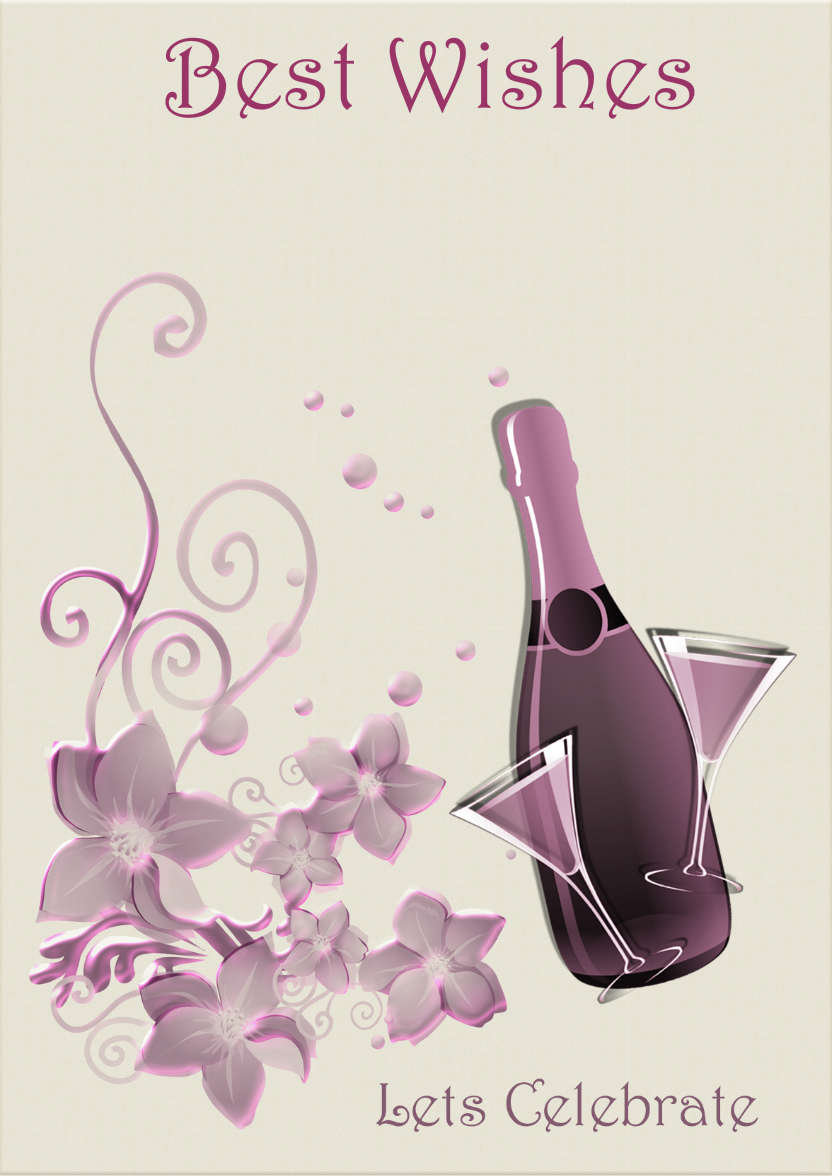 Champagne and Flowers - card made with Crafty Bob's Card Creator