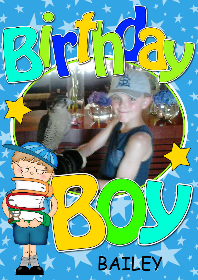 Birthday Boy Photo Upload Card - card made with Crafty Bob's Card Creator