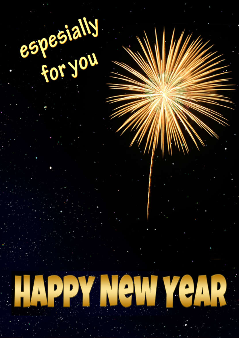 Firework New Year Card - card made with Crafty Bob's Card Creator