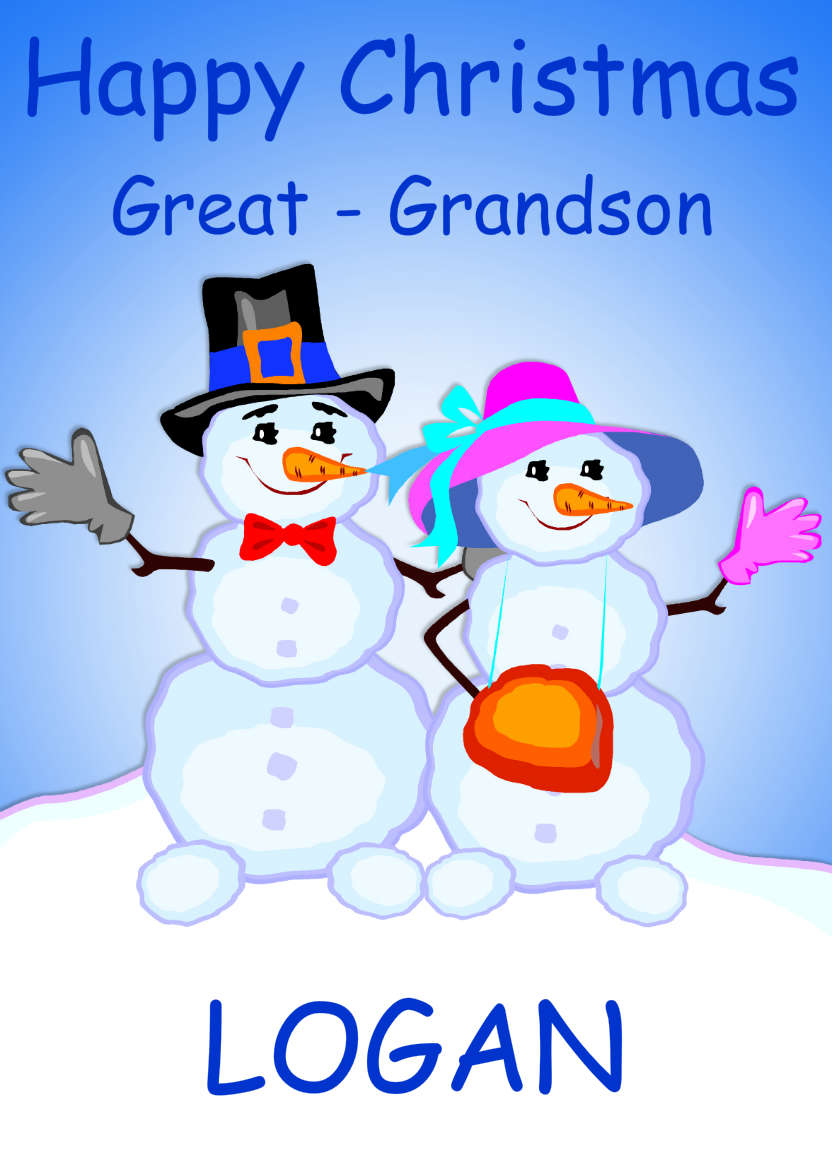 Happy Snow Couple - card made with Crafty Bob's Card Creator