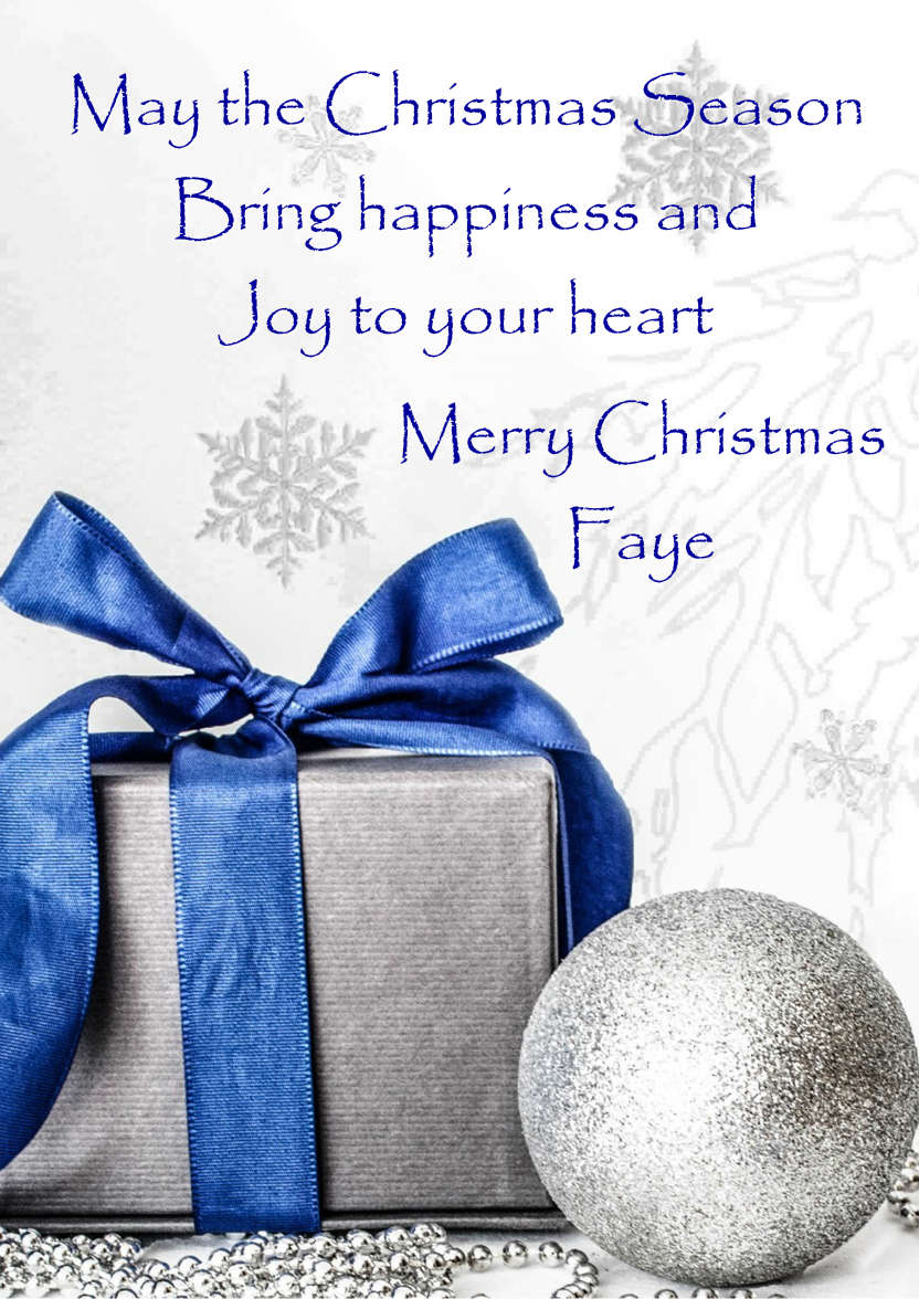 Christmas Gift and Bauble Silver - card made with Crafty Bob's Card Creator