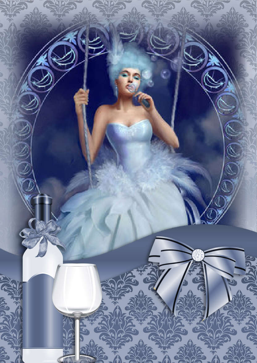 Blue Delights - card made with Crafty Bob's Card Creator