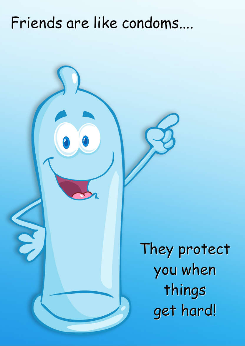 Condom Humorous Card Front - card made with Crafty Bob's Card Creator