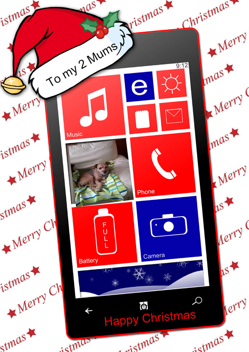Christmas Smartphone Card - card made with Crafty Bob's Card Creator