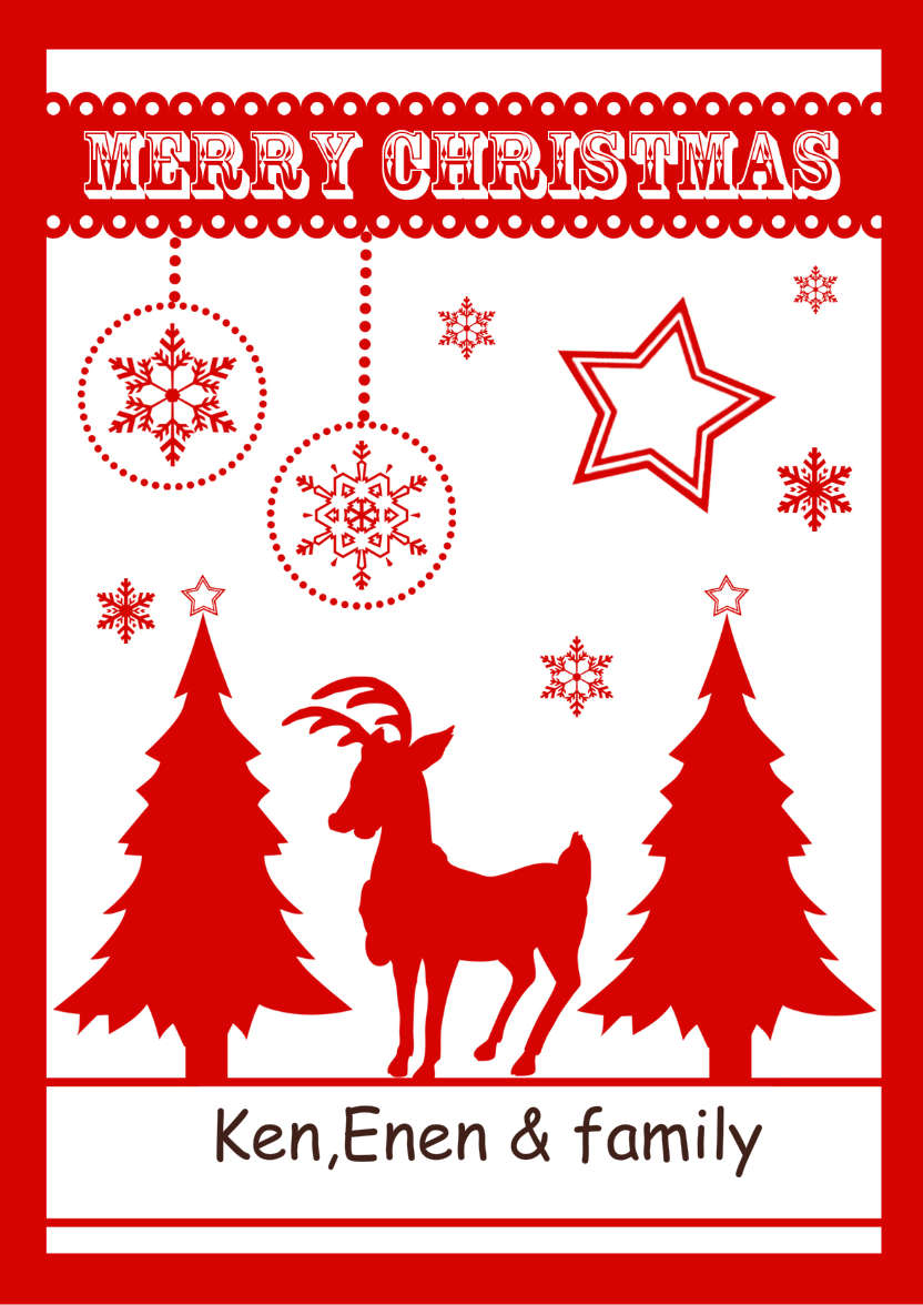 Red and White Christmas - card made with Crafty Bob's Card Creator