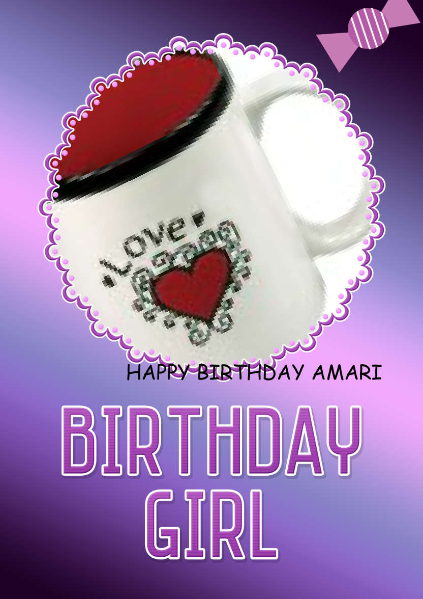 Birthday Girl Photo Card - card made with Crafty Bob's Card Creator