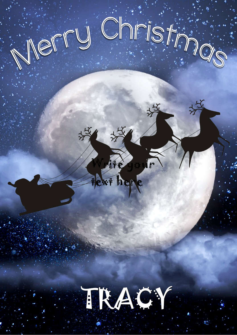 Santa Silhouette in Front of the Moon - card made with Crafty Bob's Card Creator