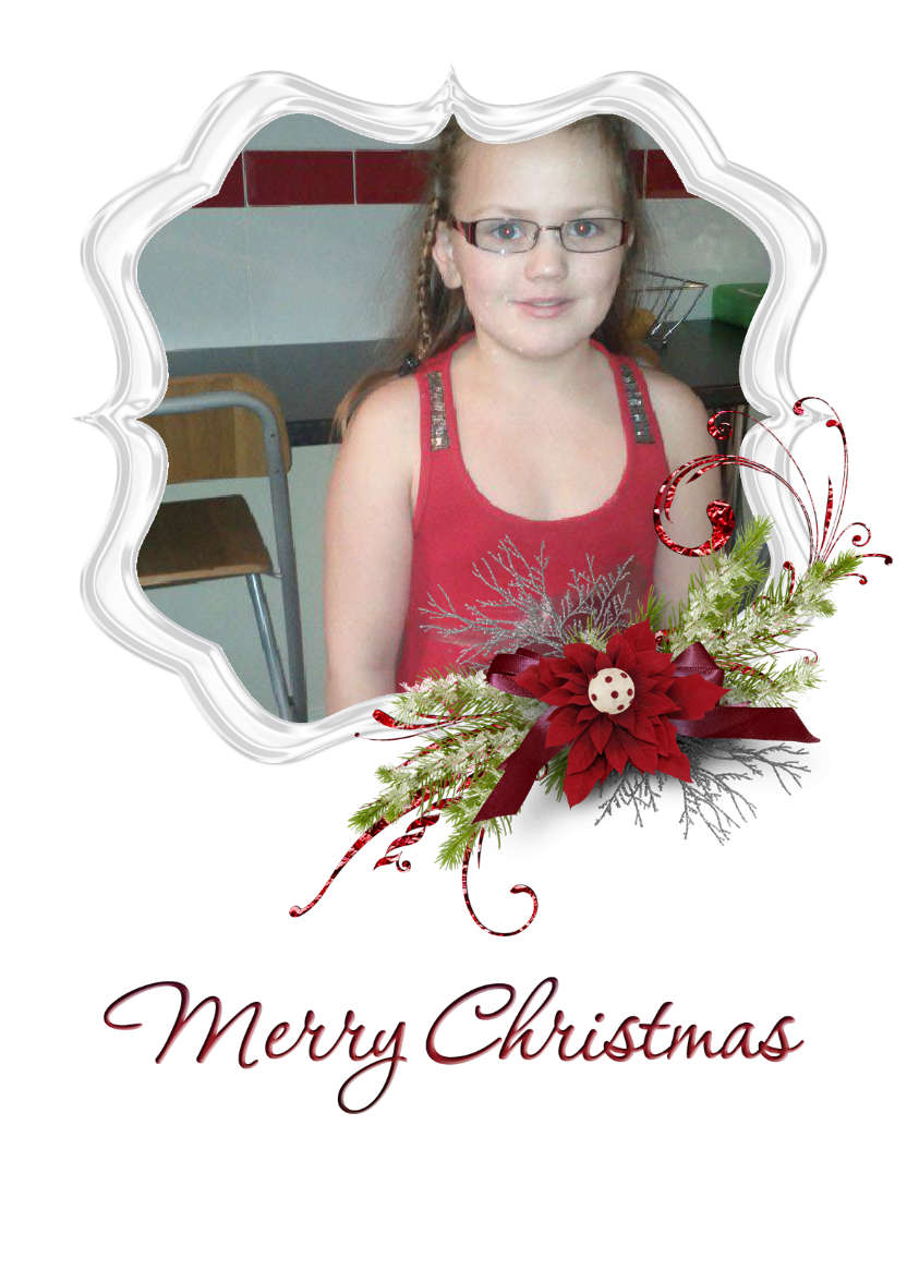 Frosted Poinsettia Frame - card made with Crafty Bob's Card Creator