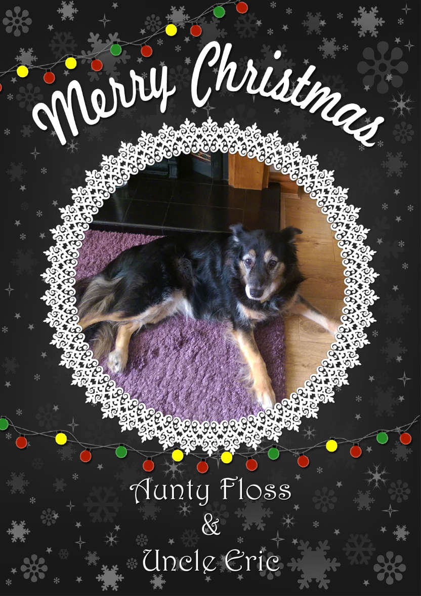 Black Snowflake Frame Christmas Card - card made with Crafty Bob's Card Creator