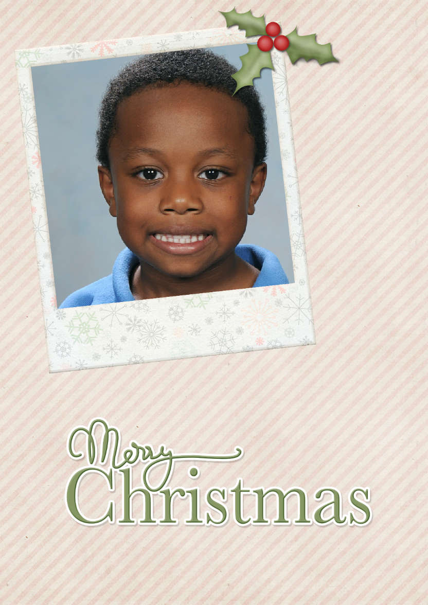 Pastel Christmas Photo Card - card made with Crafty Bob's Card Creator