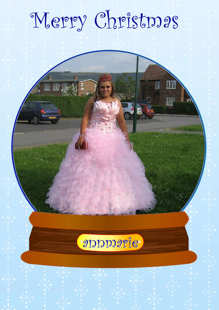 Christmas Snow Globe Photo Card - card made with Crafty Bob's Card Creator