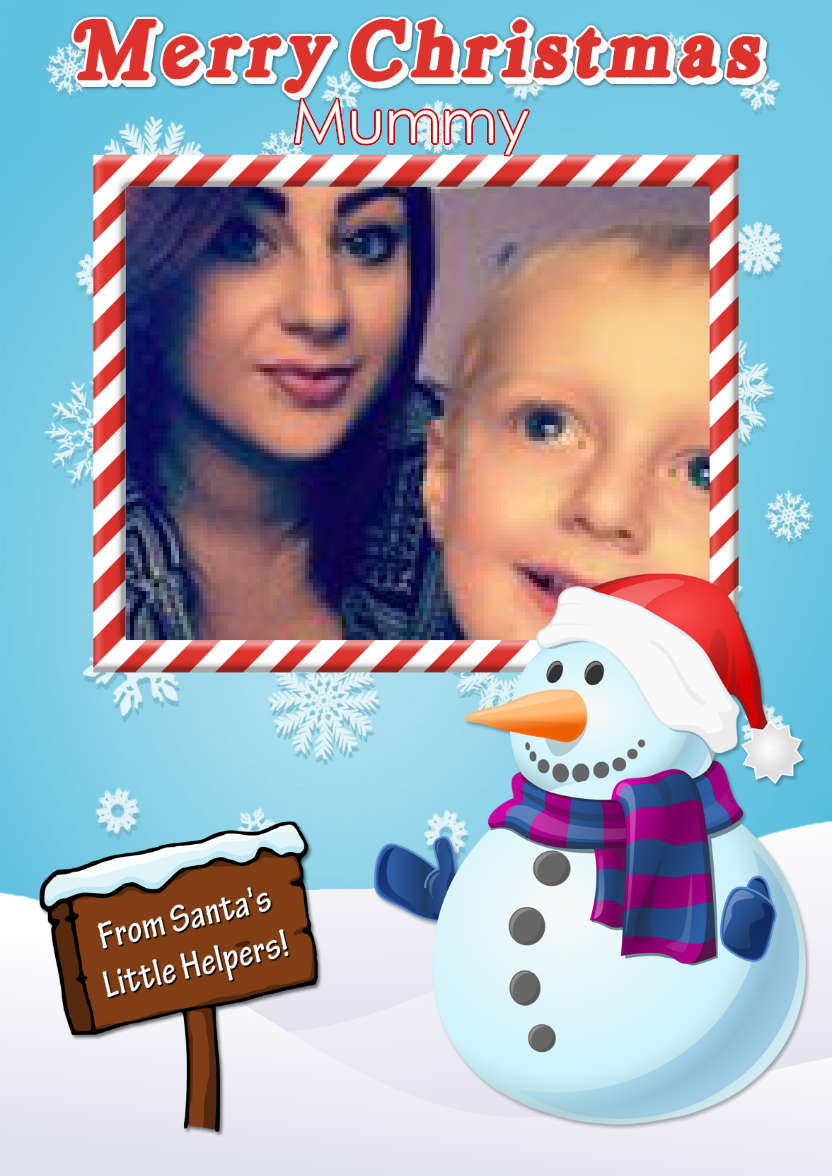 Snowman Photo Card with Sign - card made with Crafty Bob's Card Creator