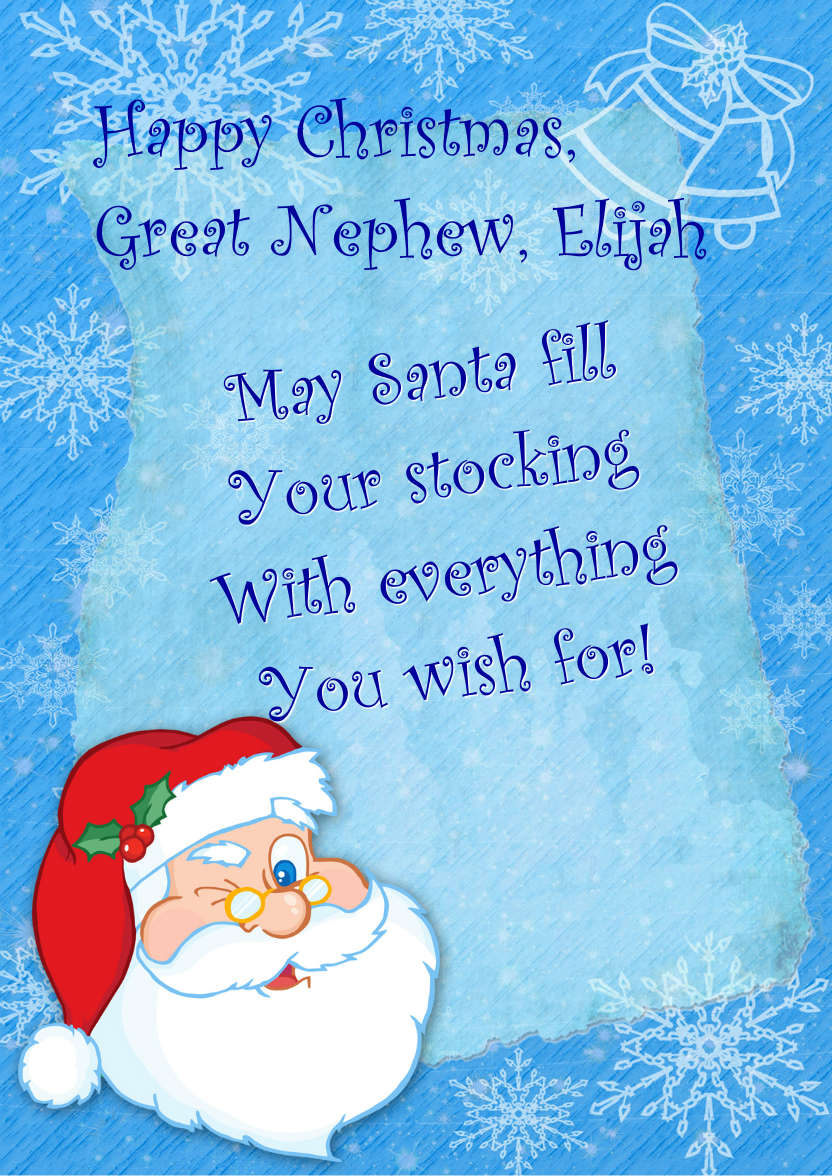 Winking Santa - card made with Crafty Bob's Card Creator