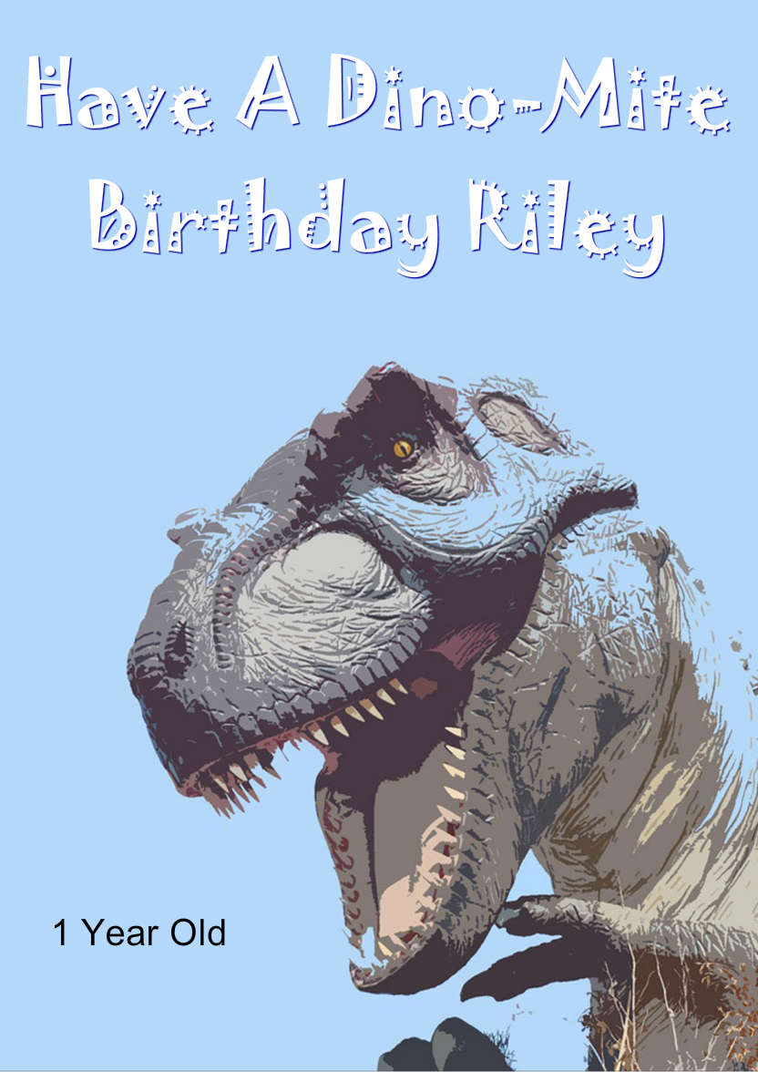 Dino-mite Birthday Dinosaur Card - card made with Crafty Bob's Card Creator