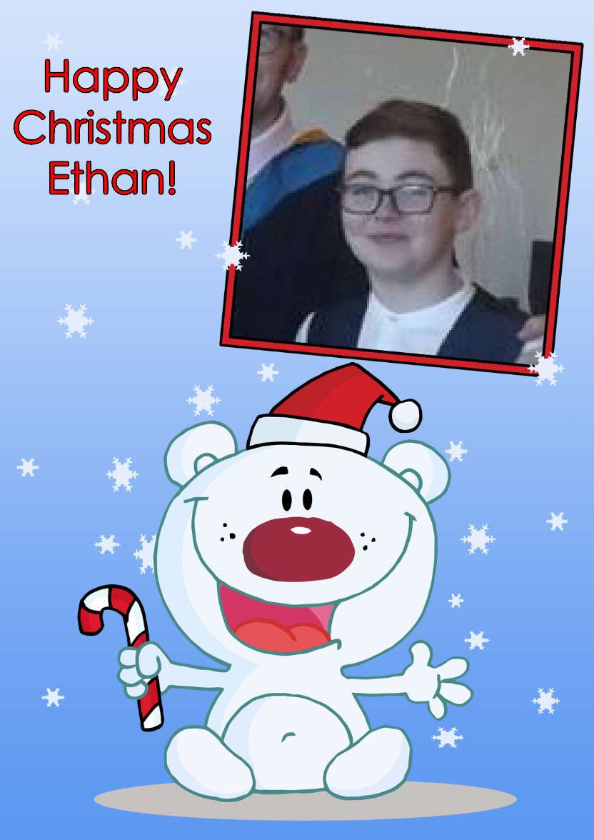 Christmas Carotton Polar Bear Photo Card - card made with Crafty Bob's Card Creator