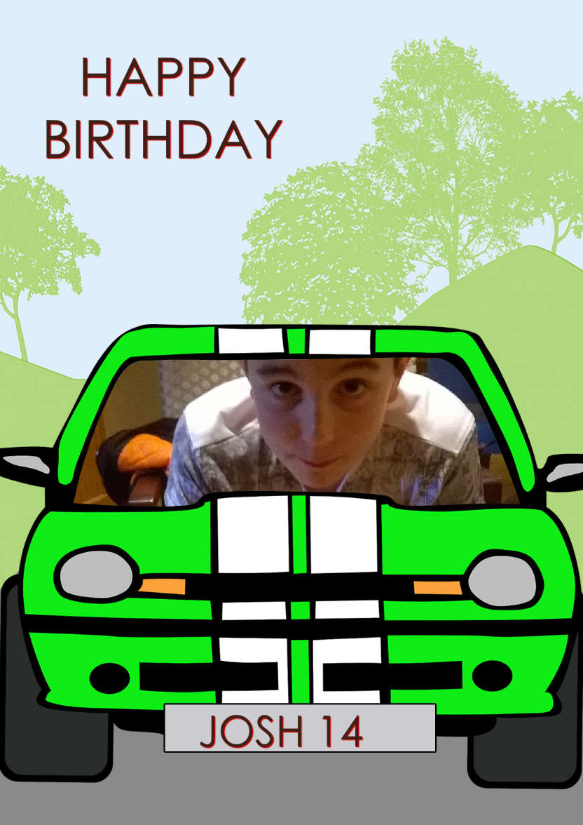 Boy Racer - card made with Crafty Bob's Card Creator