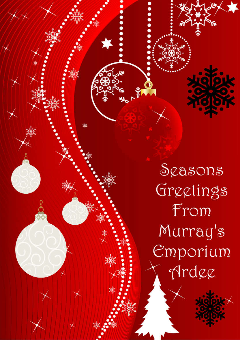 Red Christmas Baubles - card made with Crafty Bob's Card Creator