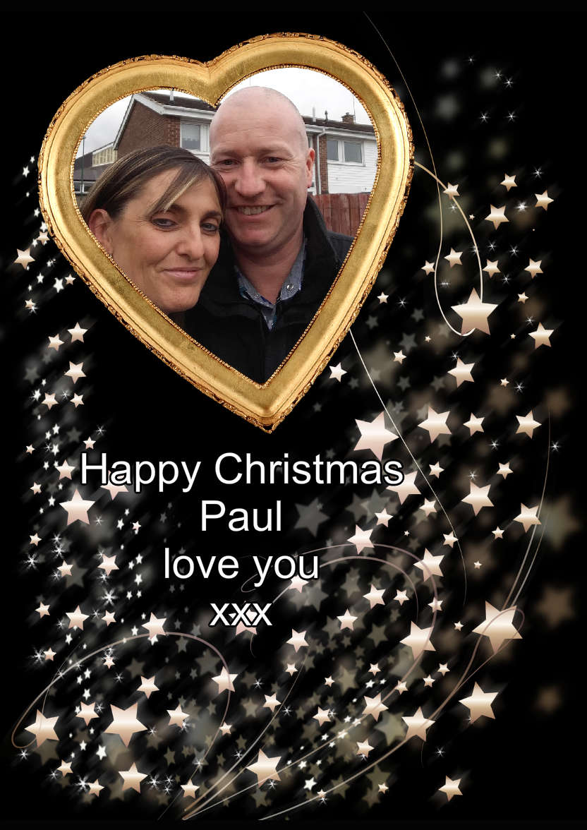 Gold Heart and Stars Photo Card - card made with Crafty Bob's Card Creator