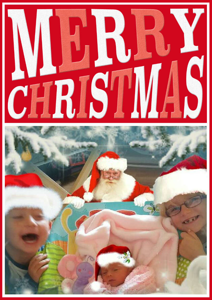 Merry Christmas Word Art Photo Card - card made with Crafty Bob's Card Creator