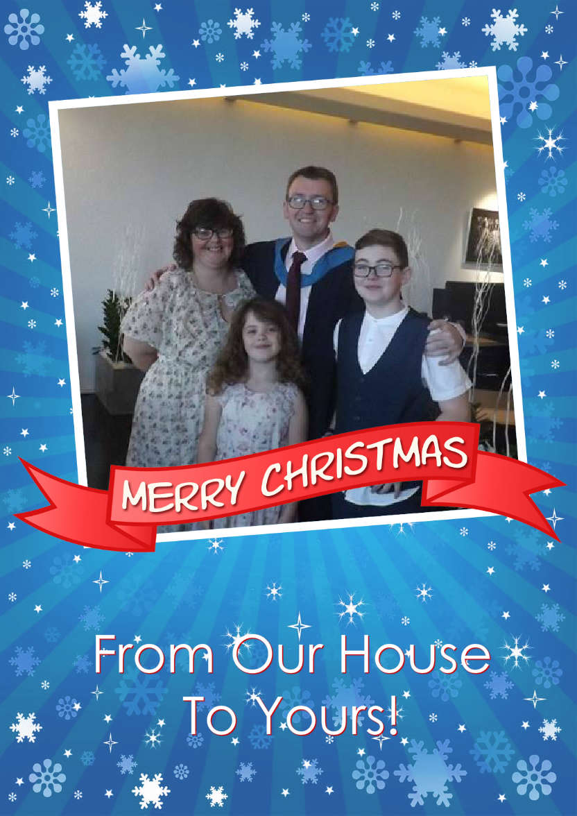 Christmas Family Photo Card - card made with Crafty Bob's Card Creator