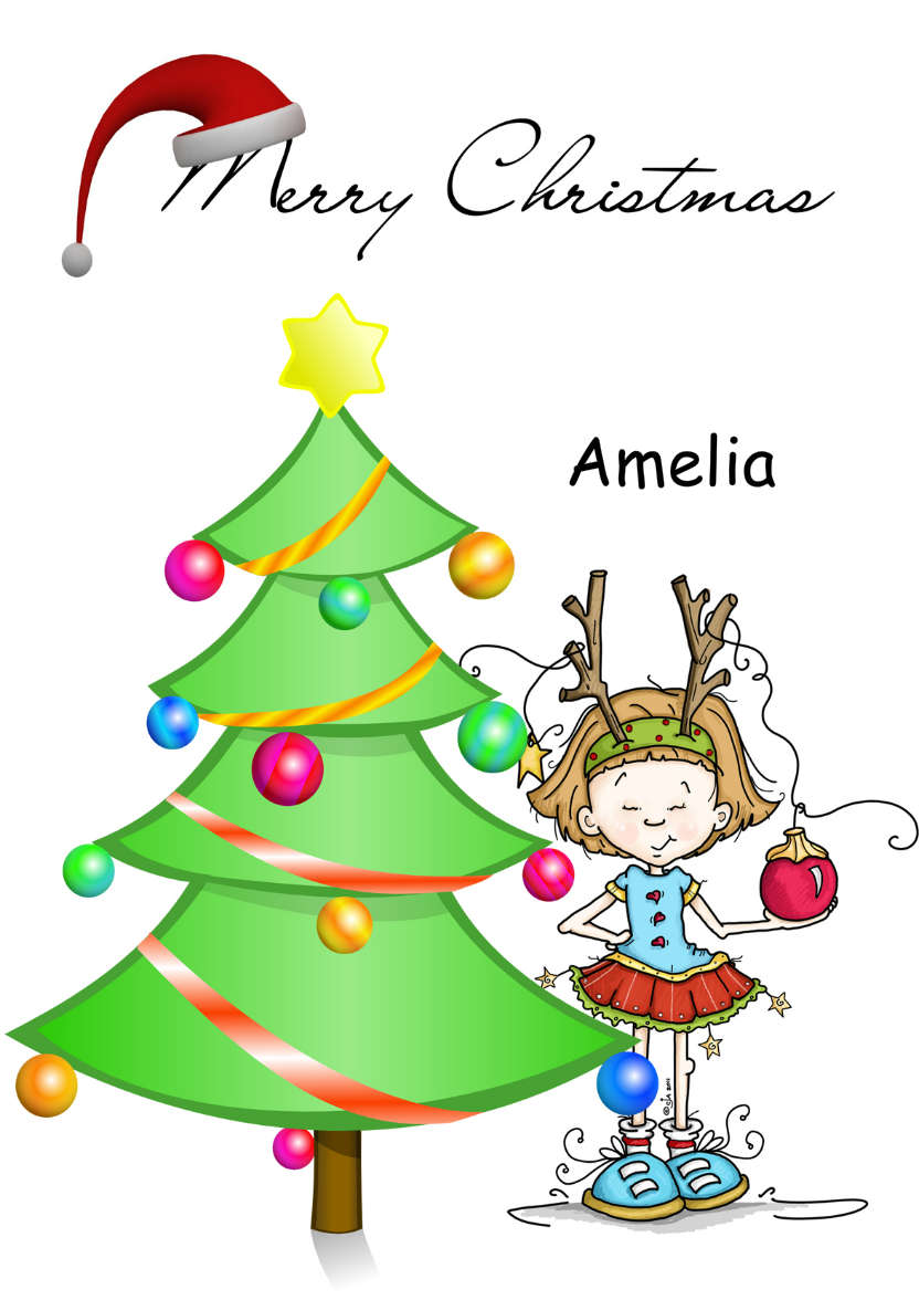 Decorating the Christmas Tree - card made with Crafty Bob's Card Creator