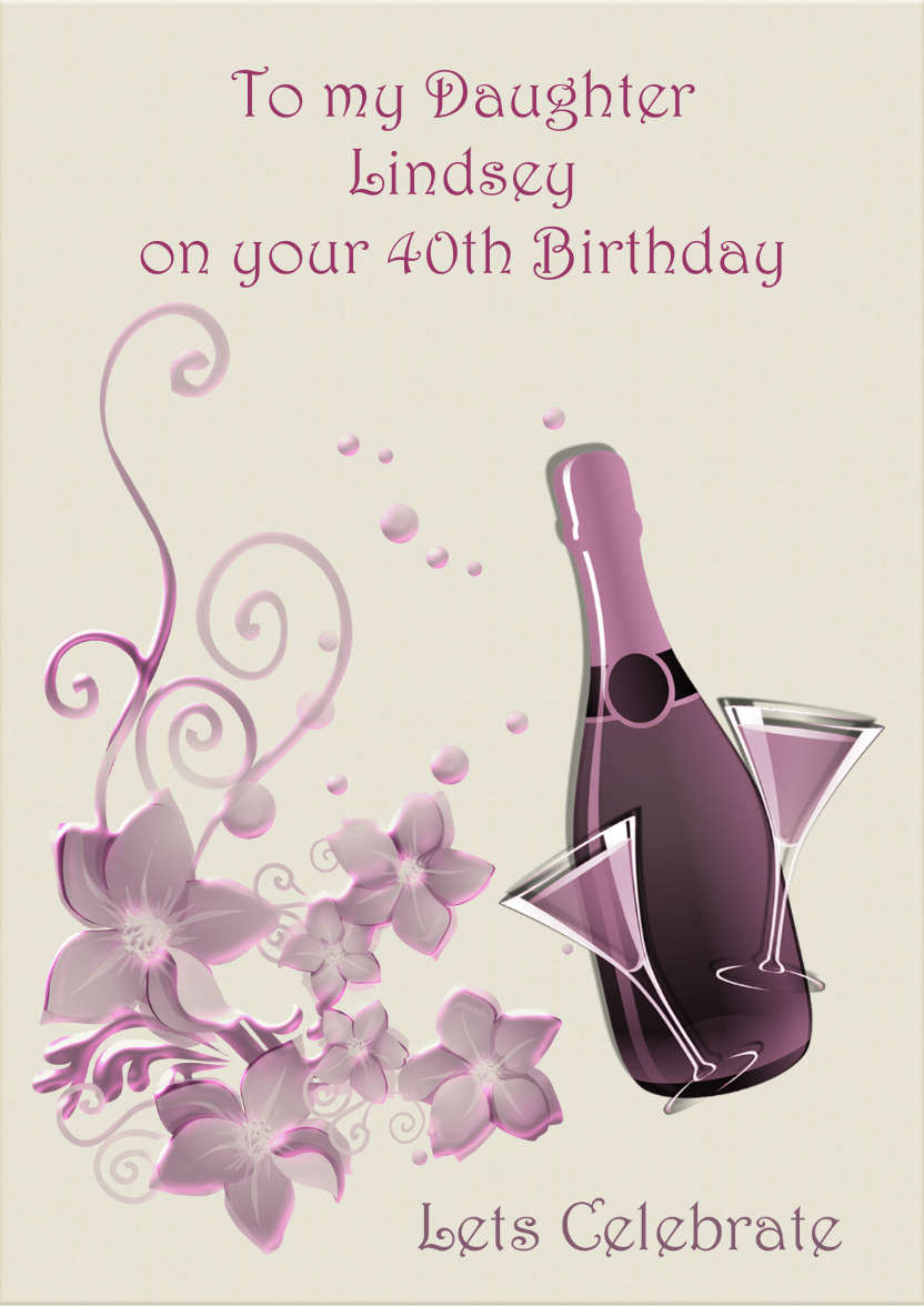 Champagne and Flowers - card made with Crafty Bob's Card Creator