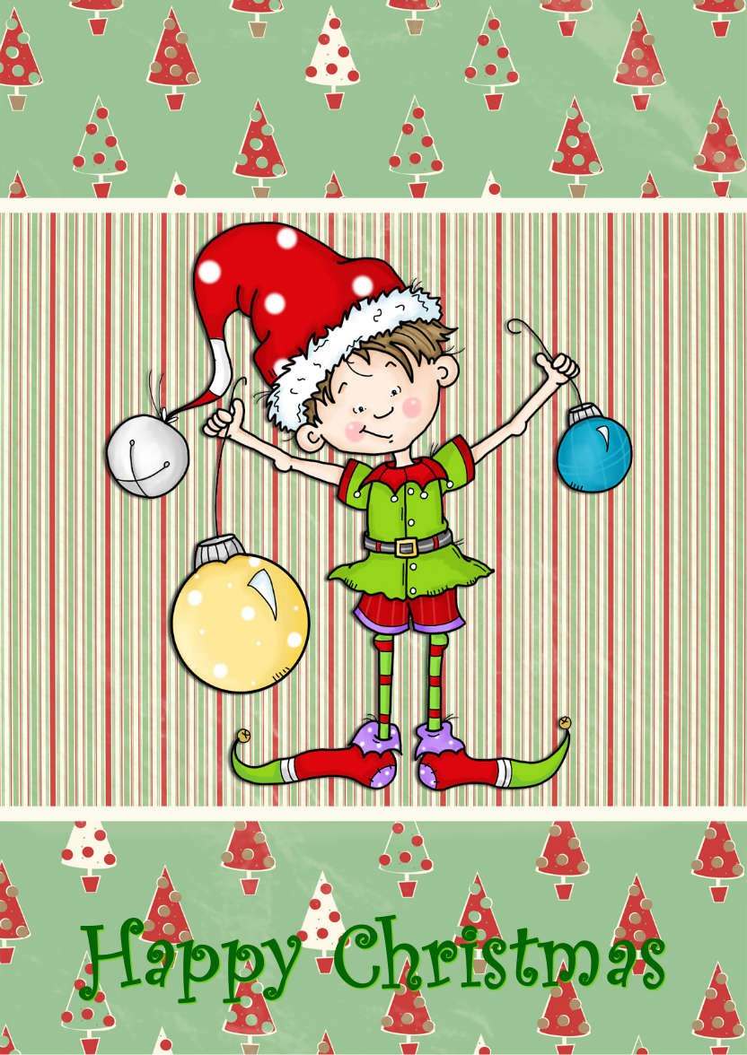 The Helpful Elf Christmas Card - card made with Crafty Bob's Card Creator
