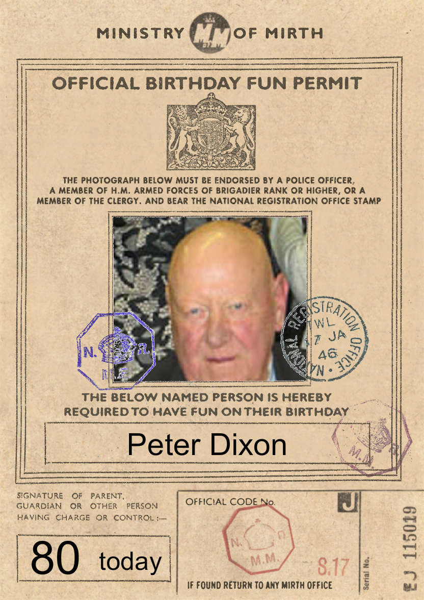 Birthday Fun Permit - card made with Crafty Bob's Card Creator