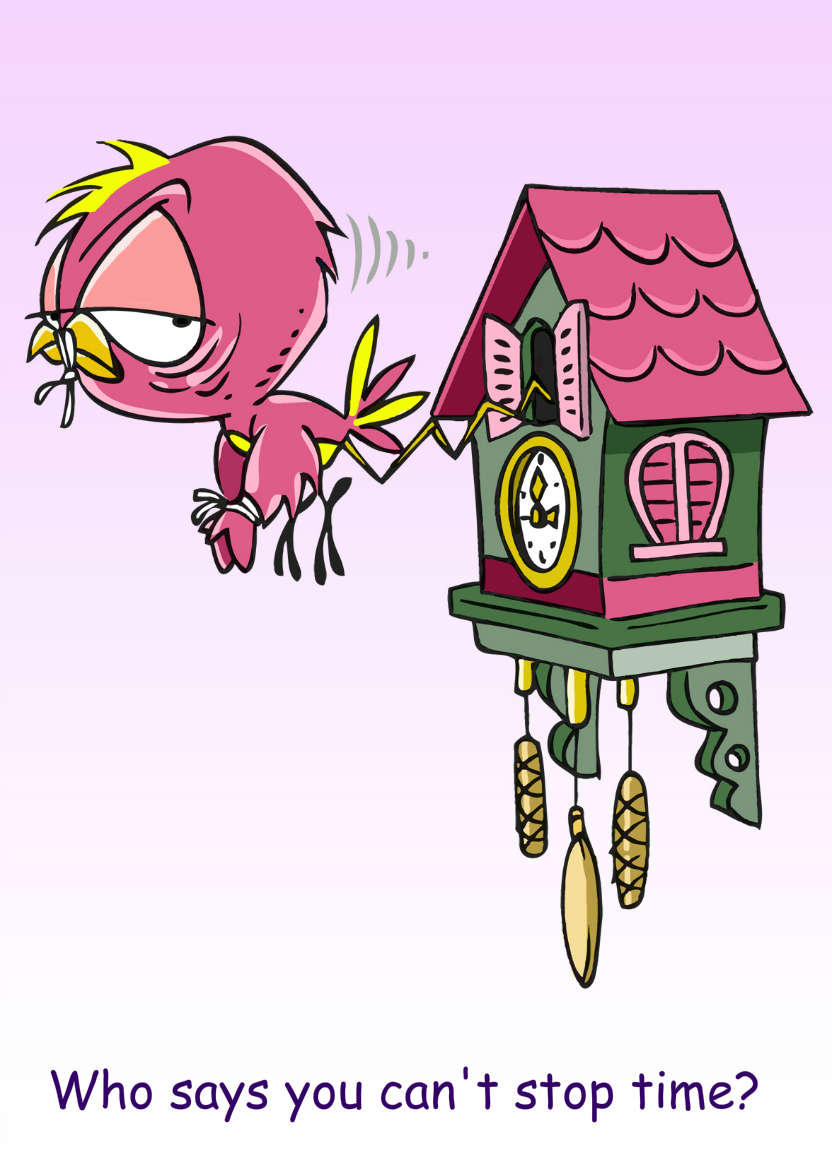 Cuckoo Clock Humorous Card - card made with Crafty Bob's Card Creator