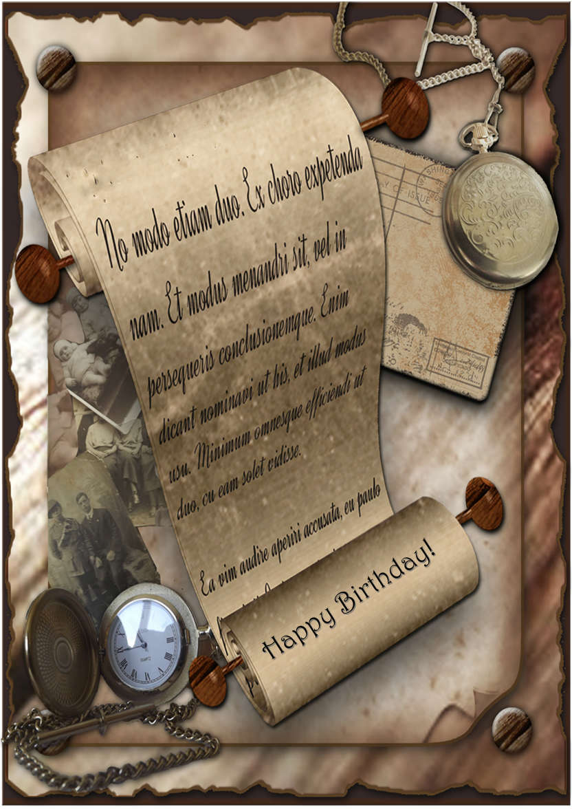 Vintage Scroll - card made with Crafty Bob's Card Creator