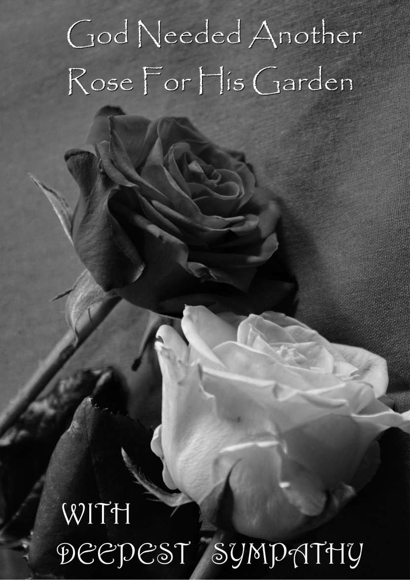 Blank and White Sympathy Roses - card made with Crafty Bob's Card Creator
