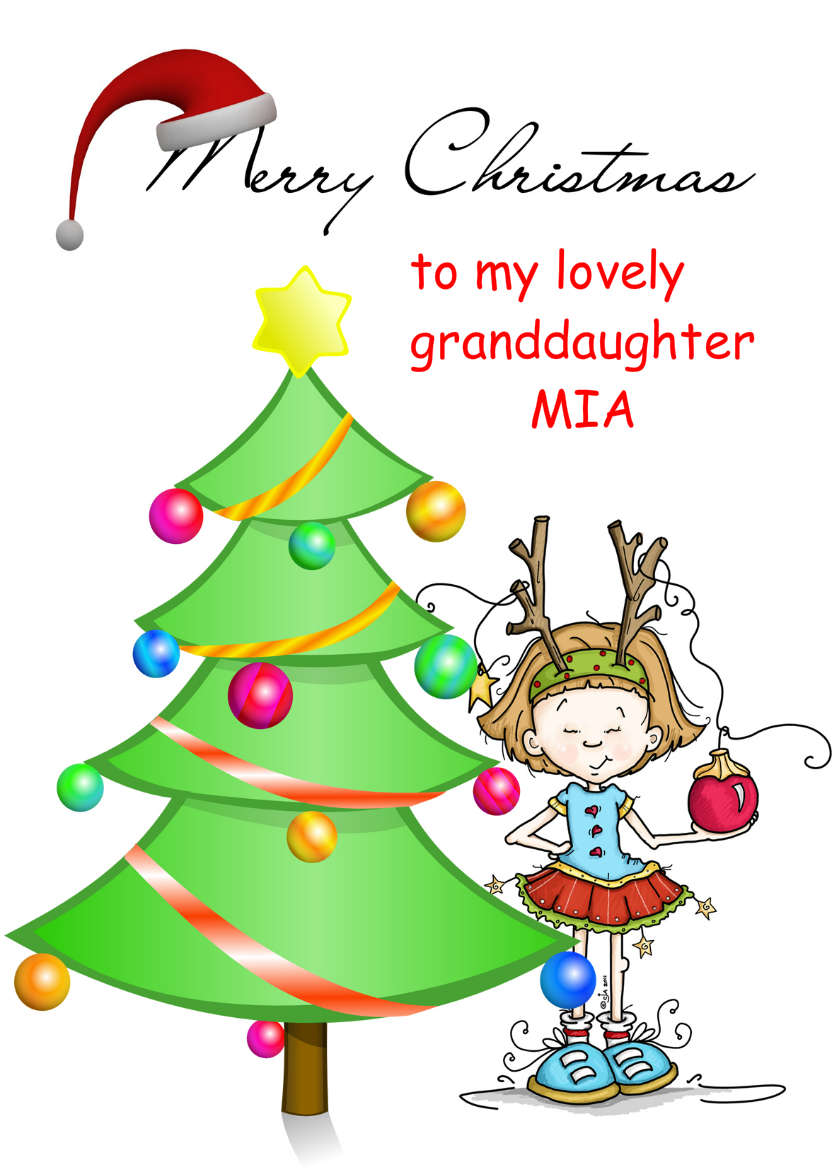 Decorating the Christmas Tree - card made with Crafty Bob's Card Creator
