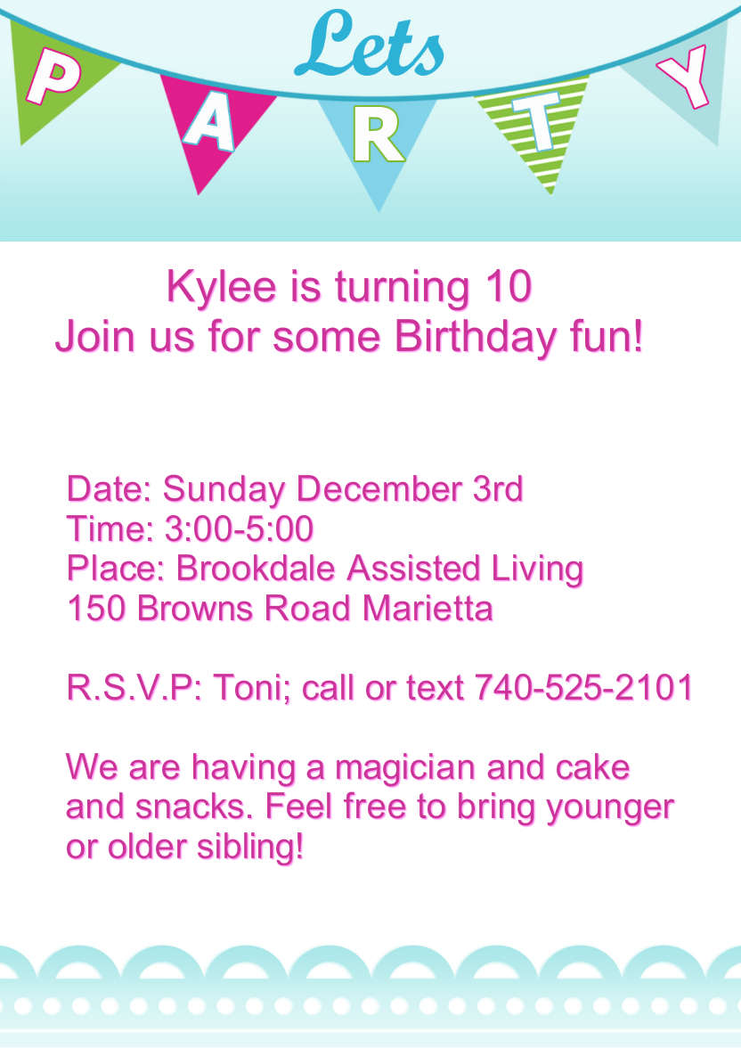 Lets Party Invitation - card made with Crafty Bob's Card Creator