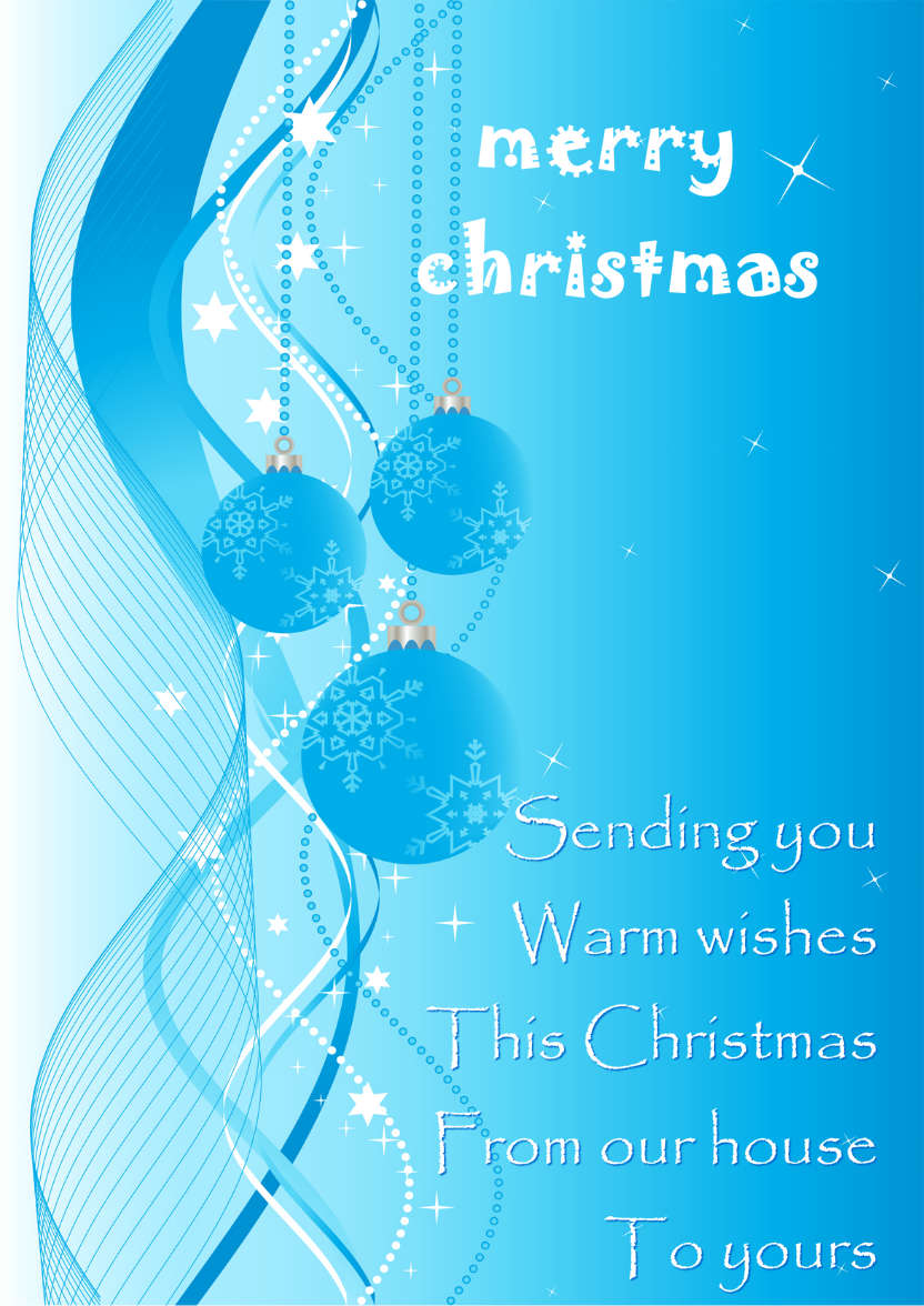 Christmas Ornamental Baubles Blue - card made with Crafty Bob's Card Creator