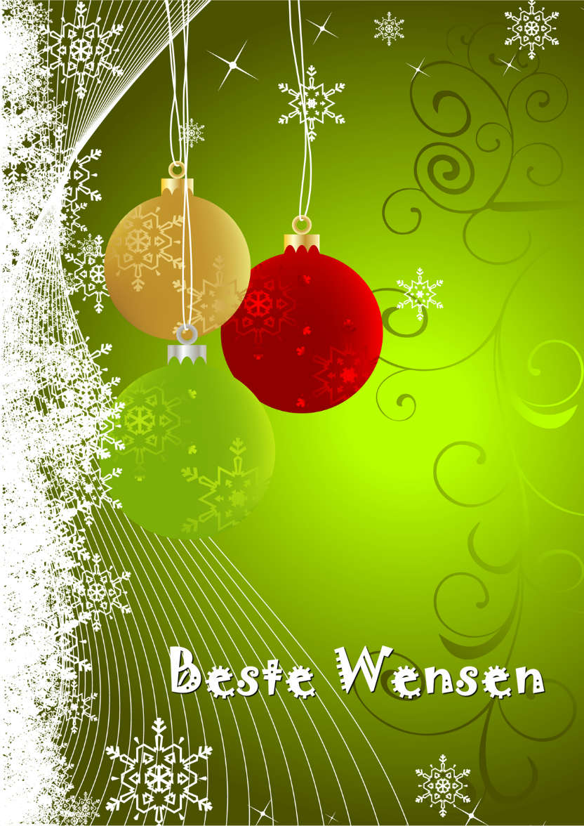 Beautiful Baubles Green Christmas Card Front - card made with Crafty Bob's Card Creator
