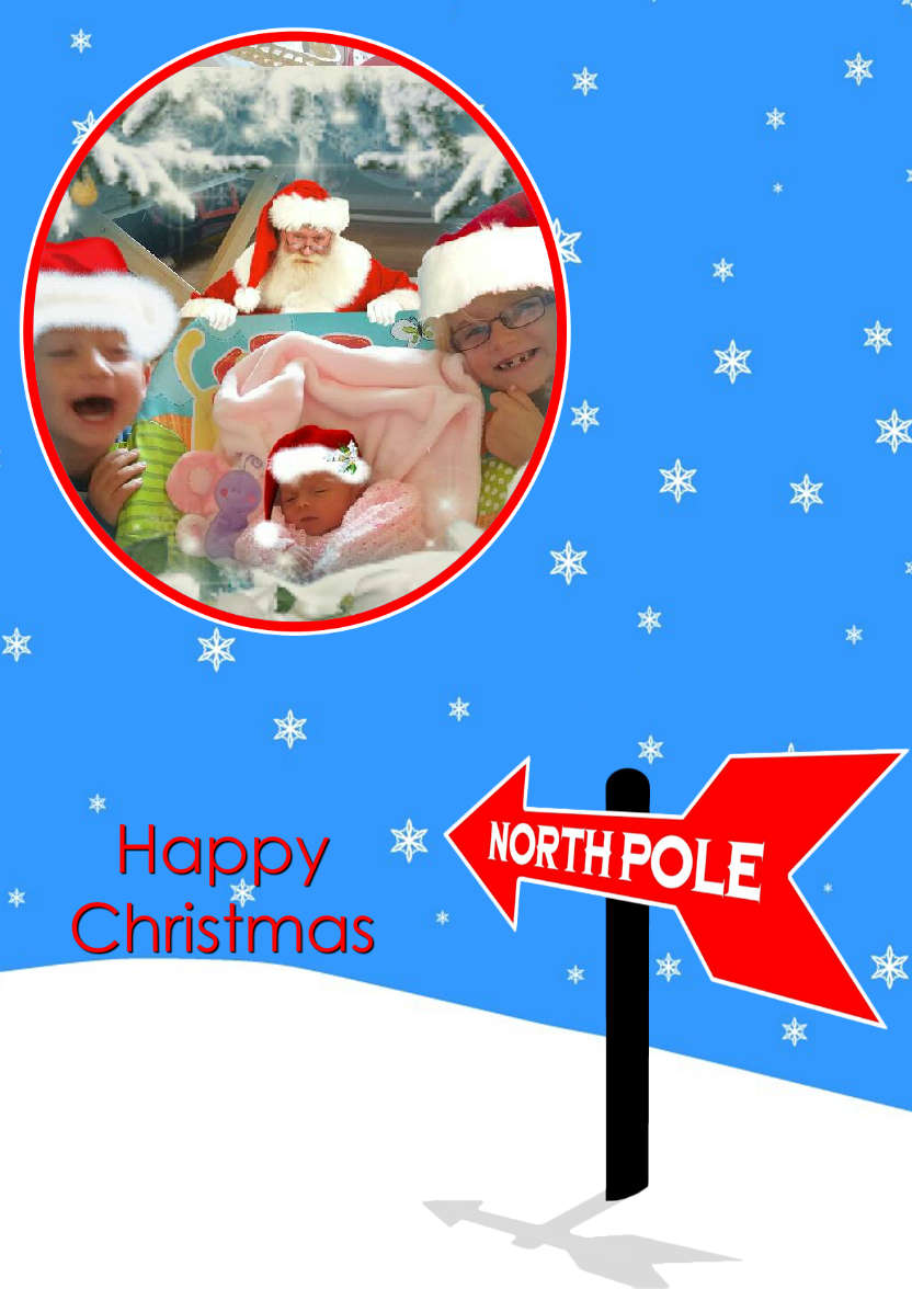 North Pole Christmas Aperture Card - card made with Crafty Bob's Card Creator