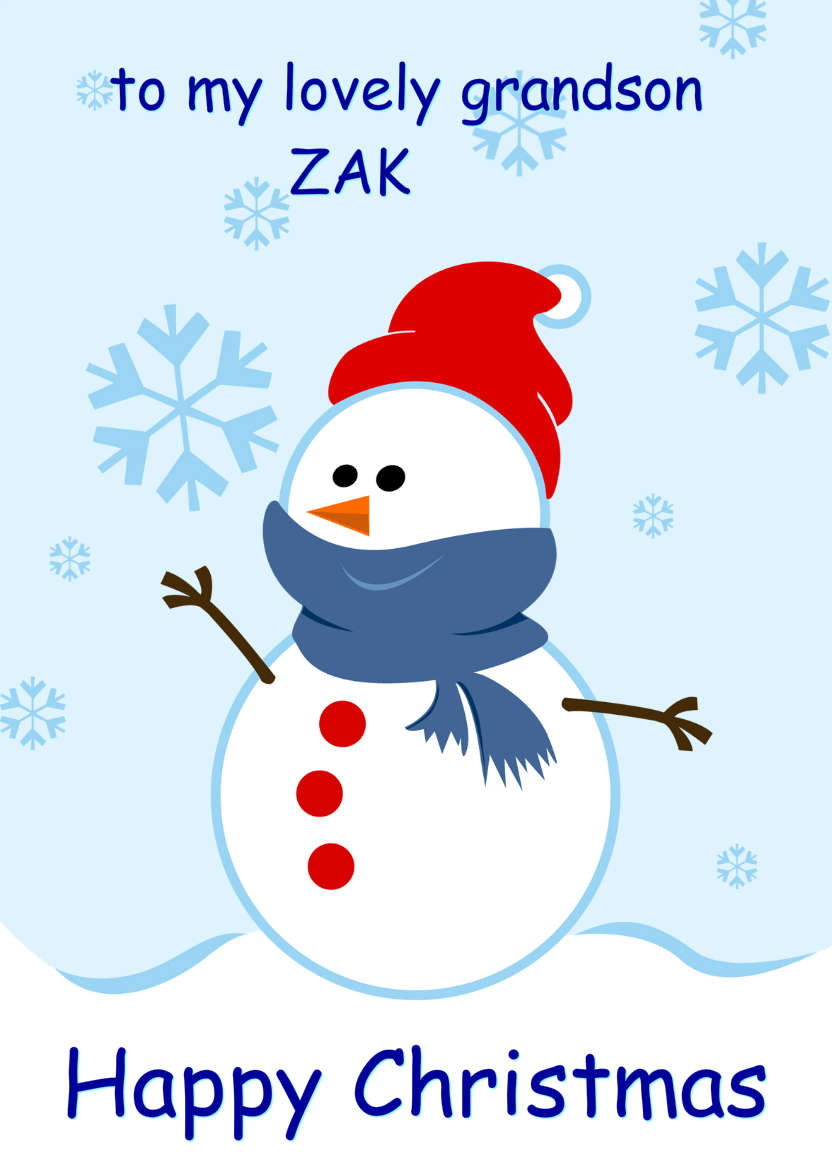 Cute Snowman with Snowflakes - card made with Crafty Bob's Card Creator