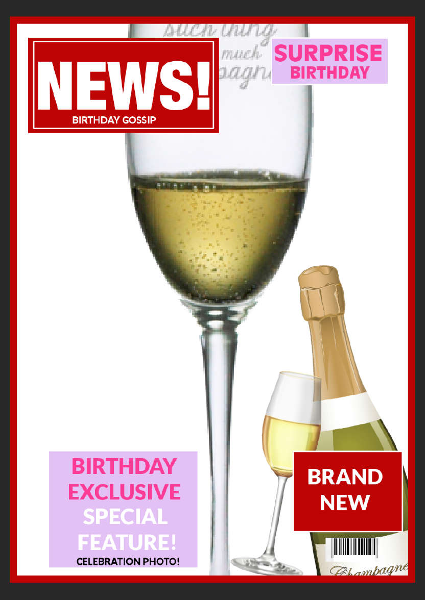 Birthday Headlines - card made with Crafty Bob's Card Creator